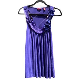 Ted Baker purple tank with flower & ruffle collar